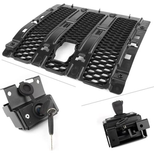 For Jeep Wrangler JL 2018 Hood Lock Catch Cover Kit w/ Key Black Car Accessories Parts