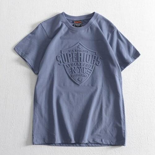 2021 Summer Men New Casual 3D Pattern Cotton Solid Color T Shirt Men Vintage O-Neck Basic T-Shirt Classical Tops T-shirts Men