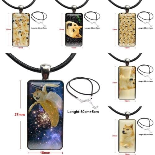 For Unisex Gift Meilleur Doge Shibe Fashion Necklace Handmade Rectangle Shape Choker Necklace Jewelry Multi Designs