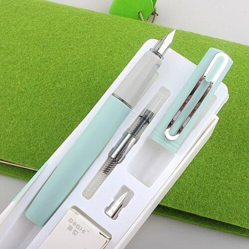 Kawaii New gifts Suit Fountain Pen Macaron Color Anti-Rolling Pen Student Supplies Office Accessories For 8160A
