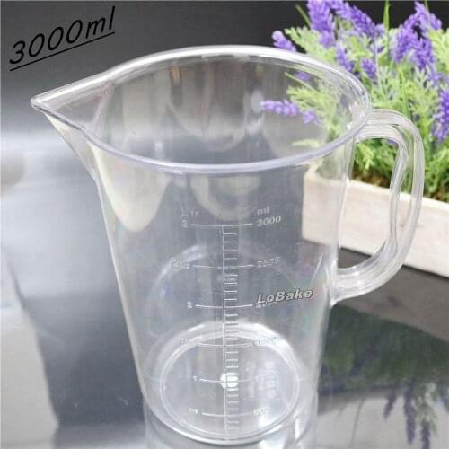 Big size 3000ml hard PC polycarbonate measuring cup mug with detail sizes coffee milk maker ice bucket cube holder bar tools