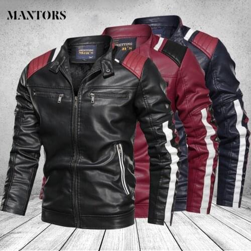 Thick Leather Jacket Mens Motorcycle Winter Autumn Mens Jacket Fashion Faux Fur Collar Windproof Warm Coat Male Brand Clothing