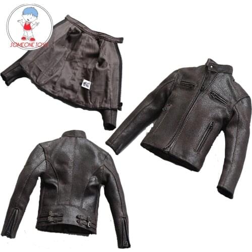 1/6 scale Male Retro Flight Jacket black leather coat for 12 inches Body model Action Figure Cosplay DIY Doll