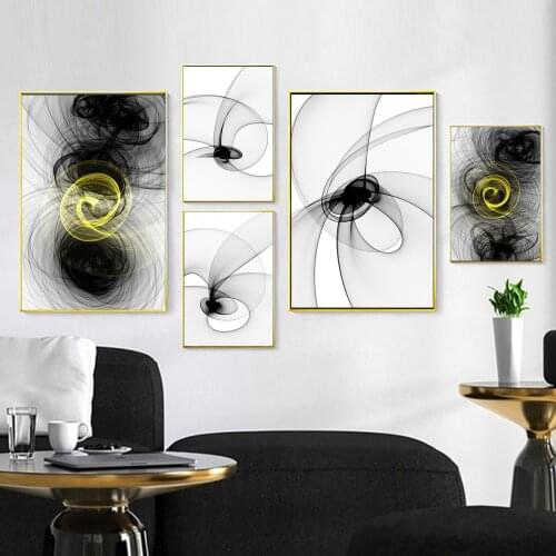 Nordic Black White art wall art Canvas Painting posters Prints Abstract line Picture for Living Room Morden Home Decor Poster