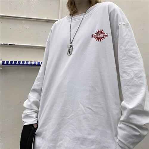 New Hot selling long sleeve neutral tops for women 2021 fashion clothes for teens goth woman tshirts casual graphic tee Ay4047