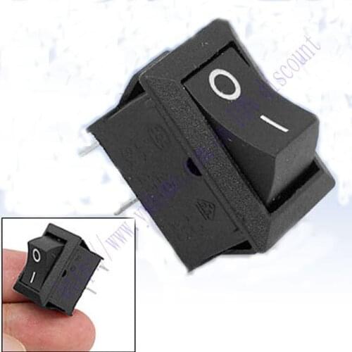 New 2X AC10A 125V 6A 250V 2 Position SPST Snap in Rocker Switch Black KCD1 101