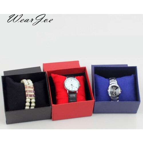 Wholesale 30pcs Quality Wrist Watch Storage Packaging Box 3 Color Bracelet Bangle Carrying Case With Velvet Pillow Stand Holder