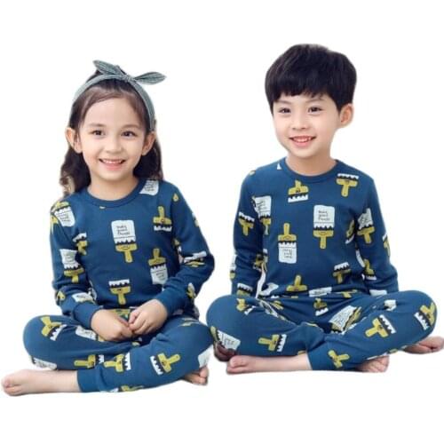 Kids Sleepwear baby girl spring cotton sets boys Homewear Pajamas children Pyjamas Kids Nightwear 2-13Y unisex teenage clothes