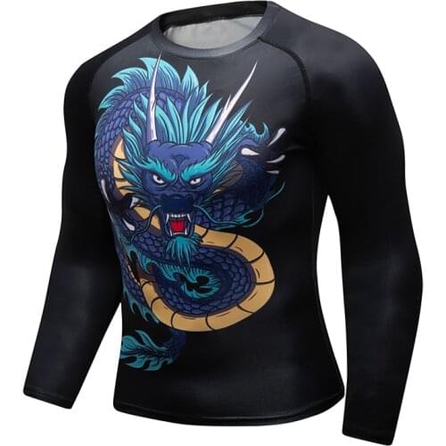 Full Sublimation MMA BJJ Compression Short Sleeve Shirts Fintness Mens T-Shirts