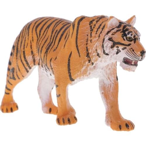 Realistic Wild Animal Siberian Tiger Model Figure Figurine Kids Educational Toy Children Gifts Yellow