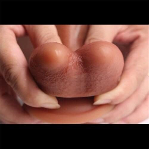 Realistic Penis Simulated Flesh Sensation Silicone Double Egg Penis Adult Sex Toy Liquid Silicone Female Toy Masturbation Device