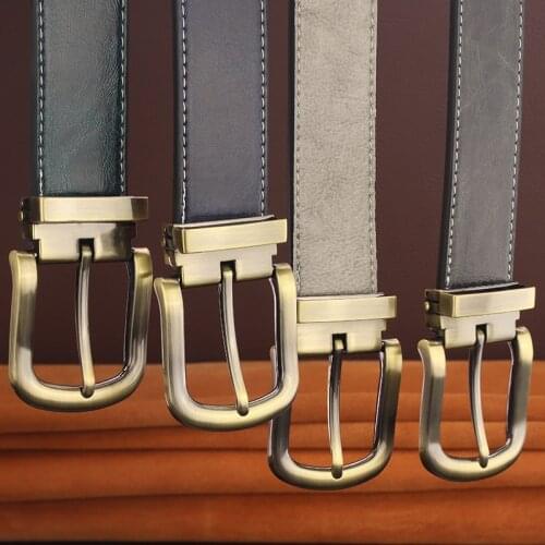 New Fashion Leather Brand Casual Cowhide Belt High Quality Retro Solid Pin Buckle Designer Belt Man