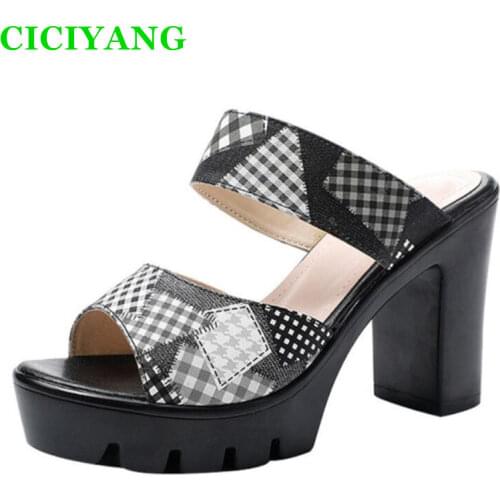 GIYU 2021 new summer womens sandals 10cm high heel platform slippers for women fashion Outer wear sandals slippers Womens shoe