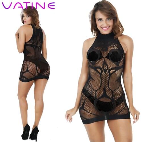 VATINE Conjoined Net Underwear Bag hip lace skirt hollow jacquard mesh Sexy Lingerie Sexy Sleepwear
