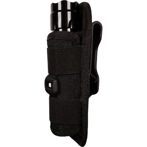 Tactical Flashlight Pouch Nylon Molle Holster Portable Multifunctional Outdoor Electronic Torch Carrier Case Small Size Black