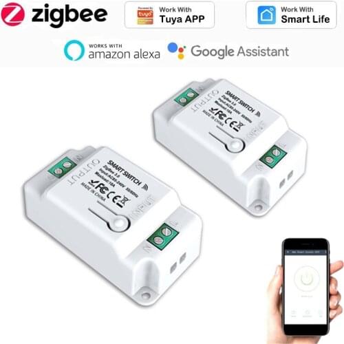 10A Tuya ZigBee 3.0 Smart Light Switch Module Smart Home Automation DIY Breaker Supports Control Work With Alexa Google Home