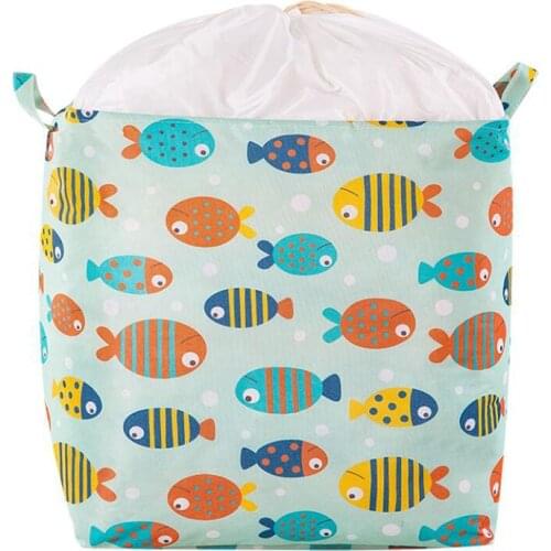 Drawstring Children Toy Bucket Home Organizer Big Capacity Cloth Quilt Storage Bag Foldable Dirty Clothes Basket
