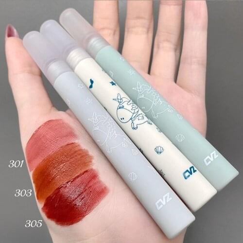 Waterproof Lip Glaze Soft Matte Rich Color Cute Mud Makeup Moisturizing Long Lasting Easy To Color Lip Gloss Makeup Tools TSLM2