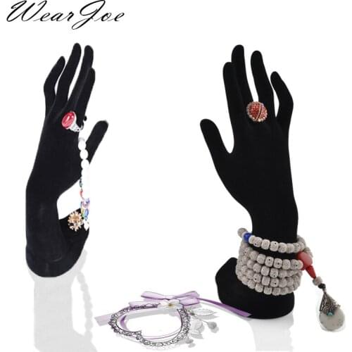 Upscale Black Velvet Jewelry Set Display Stand Holder Mannequin Arm Model Rack For Ring Earring Watch Bracelet Necklace Pendant