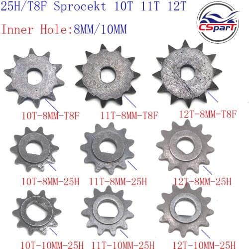 10 11 12 Tooth 10T 11T 12T 25H D Type 8MM 10MM Razor EVO X-Treme IZIP E Scooter Motor Sprocket MY1020