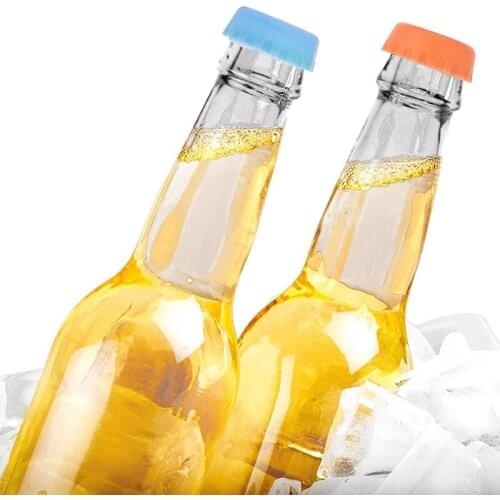 12 Pcs Silicone Beer Bottle Cap Reuse Colorful For Wine Beer Beverage Bottle Novelty Sealer Stopper Cover Kitchen Gadgets