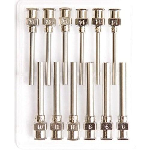 12 Pack - Dispensing Needle 1" - All Metal, Stainless Steel Blunt Tip Luer Lock 8, 10, 12, 14 Gauge (All Sizes)