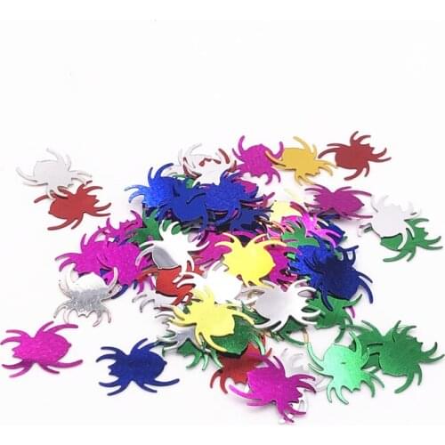 50Pcs 16mm Araneid Shape Sequins PVC Laser Mixed Paillettes Halloween Sewing DIY Wedding Craft Clothing Lentejuelas Accessories