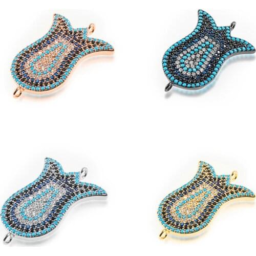 19x27.9mm Compact Color Zircon Can Be Cartoon Octopus Copper Connector DIY Bracelet Necklace Accessories Wholesale