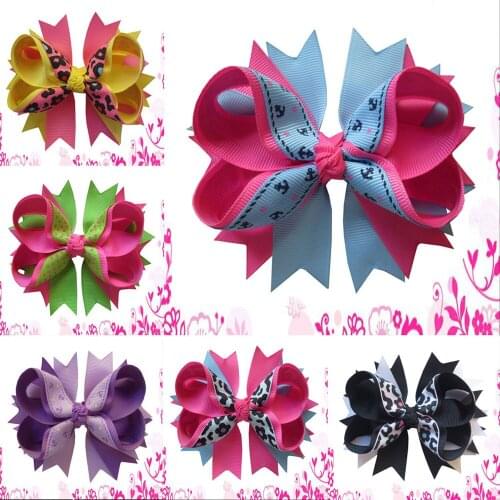 20pcs 4.5" inch high quality grosgrain ribbon unicorn sculpture princess character angel wing JoJ style bows