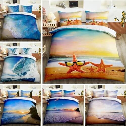 2020 new summer beach series luxury duvet room Bedding Set luxury Duvet Cover Bedding Set printing duvet cover extra large