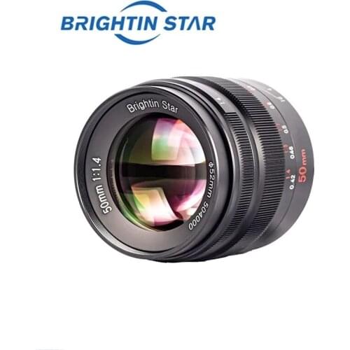 Brightin Star 50mm F1.4 Full Frame Large Aperture Portrait Mirrorless Camera Lens for Sony E/M4/3/Fujifilm X/Canon EF-M