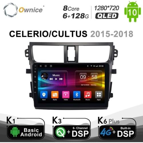 Carplay PX6 128G Android 10 Car Multimedia Video Player For Suzuki CELERIO CULTUS 2015 2016 2017 2018 1280*720 4G LTE GPS Radio