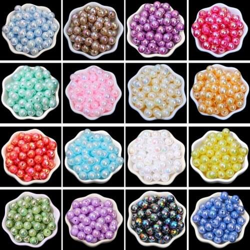 AB Color Beads For or Jewelry Making DIY Beautiful Plating Acrylic Beads Loose Spacer Bracelet & Necklaces & pendants DIY Beads