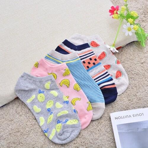 DHL 200pair Summer Women/Girl Ctue Fruits Banana Casual ankle cotton boat sock EUR35-40