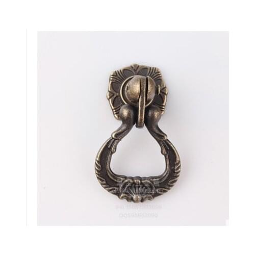 Hardware accessories Antique alloy small handle wooden box drawer wardrobe cabinet pull handle handle jewelry box A5