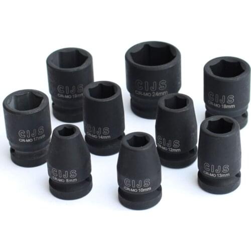 1/2" Short Impact Socket CR-MO Air Sockets 6 Point 8-36MM Drive Deep Socket Set Wrench for Air Pneumatic Tool Repair Tools