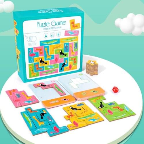 Zoo Tetris Matching Puzzle Game Kids Animal Jigsaw Toy Family Party Parent-child Board Games Logical Thinking Education Toy Gift