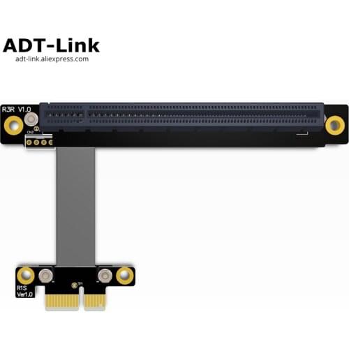 PCIe 3.0 x1 Male to x16 Female Cable 8G/bps PCI-E III Motherboard 1x 16x Graphics Card Extender Conversion Elbow Right Angled
