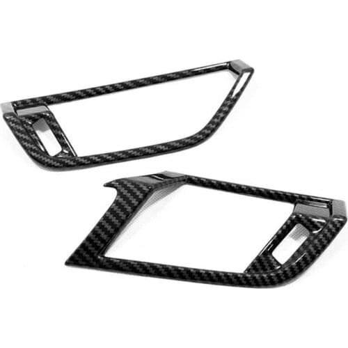For Q3 2019 2020 2021 Car Left and Right Air Conditioner Outlet Vent Cover Trim Carbon Fiber ABS Decor Frame Accessories