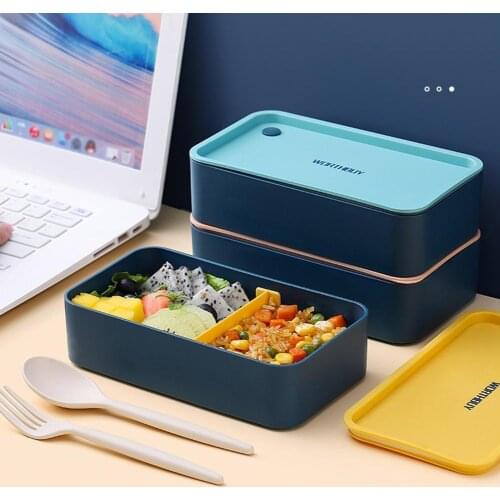 720ml Lunch lunch Box Removable Grid Design Heat Resistant Silicone Microwave Food Container For Office Worker
