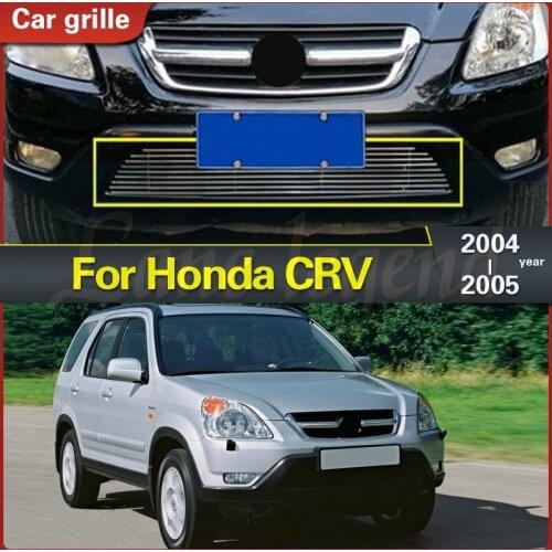 Metal stainless steel Body kit racing grill cover Front Lower Grille Around Covers 1PC Fit For Honda CRV CR-V 2004 2005