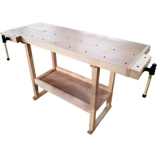 Multifunctional Woodworking Workbench Console Beech Wood Workbench Diy Manual Carpentry Solid Wood Table With Clamp AT718-13C