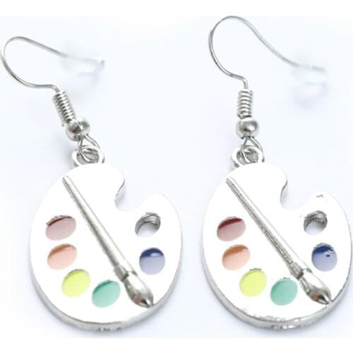 Artists Palette Pendant Necklace Paint Plate Pendant Artistic Gift Necklace Women 20*30 Mm