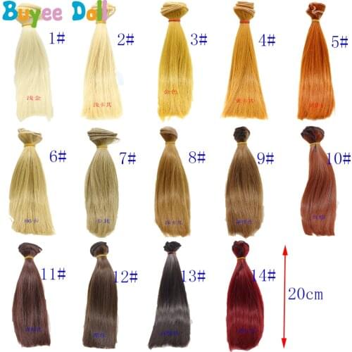 1pcs Diy 20cm*100CM doll Wigs/hair Straight Synthetic Handcraft Hair Extensions for 1/3 1/4 1/6 BJD SD Dolls Accessories