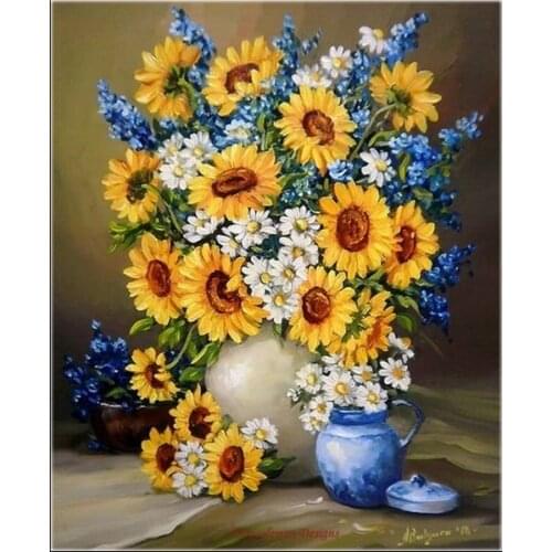 Counted Cross Stitch Kits Needlework Embroidery - 14 ct Aida DMC Color DIY Arts Handmade Home Decor - Garden of August