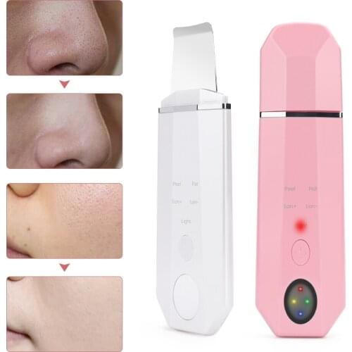 Ultrasonic Skin Scrubber Facial Cleaner Ion Acne Blackhead Remover Peeling Shovel Cleaner Facial Massager Face Lift Machine