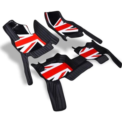 Custom Full Covered No Odor Waterproof Carpets Durable Car Floor Mats for Mini Cooper Countryman F60 with Union Jack Union Flag