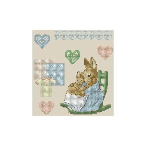 Cross stitch Handmade 14CT Counted Canvas DIY,Cross-stitch kits,Embroidery Veronique Enginger Peter Rabbit 6-26-27