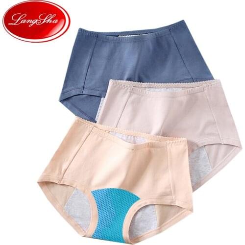 High Waist 3Pcs/set Leakproof Breathable Cotton Women Menstrual Panties Girls Physiological Pants Soft Sanitary Period Underwear