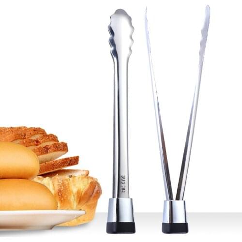 High Quality 304 Stainless Steel Food Tongs kitchen Gadgets Accessories Bread Steak Barbecue Carbon Tongs Fried Food Tongs